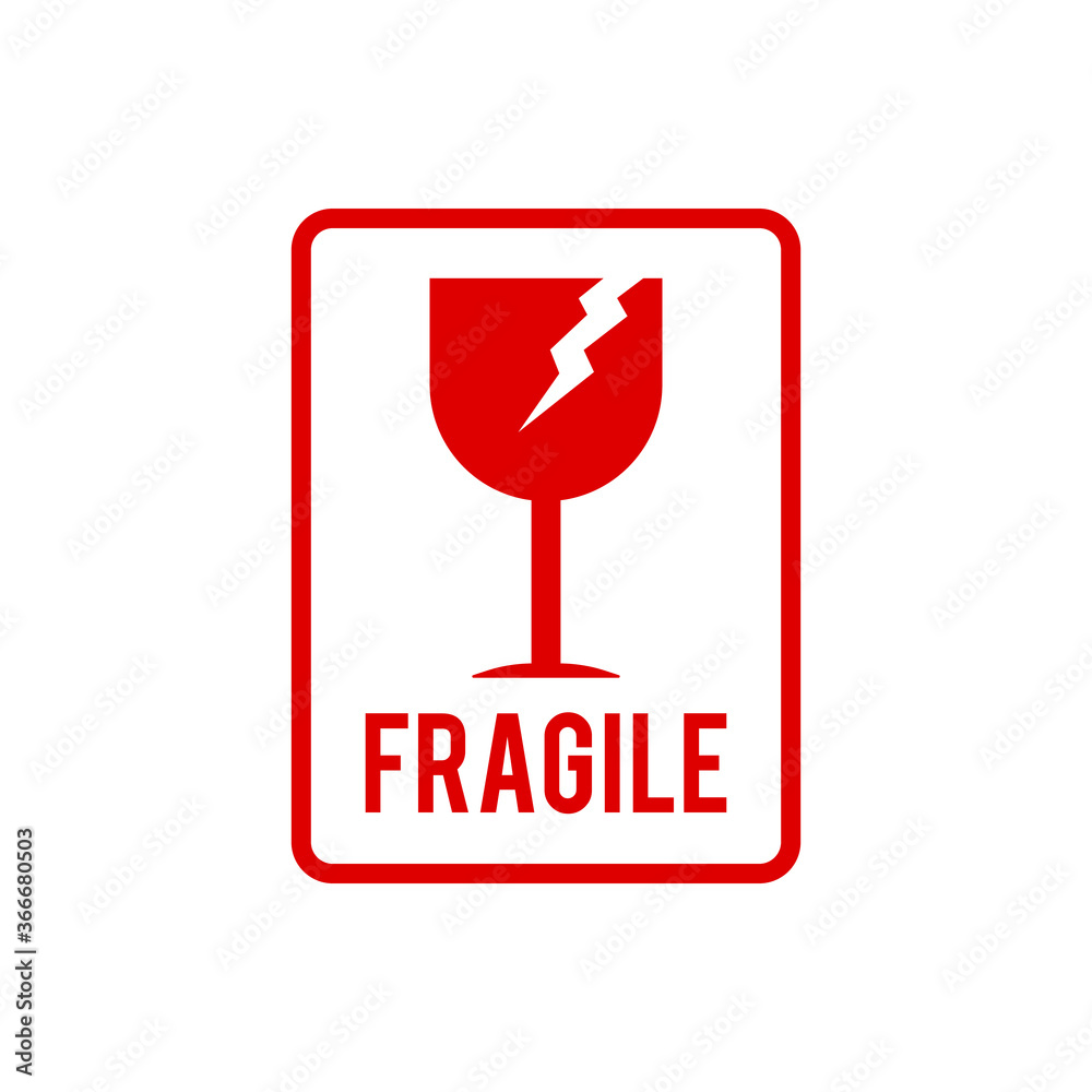 Fragile Sign Vector Label Design Template Fragile Sign Vector Label Design Template