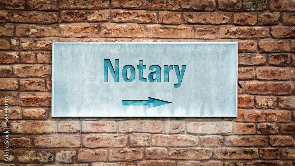 Fototapeta premium Street Sign to Notary