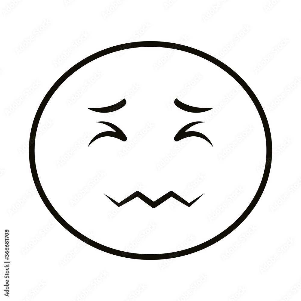 angry emoji face line style icon angry emoji face line style icon