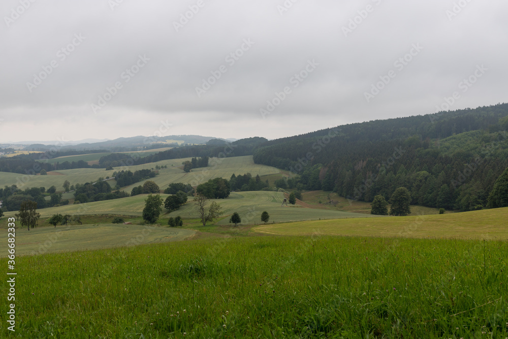 Panorama der sächsischen Schweiz bei Saupsdorf nahe Sebnitz