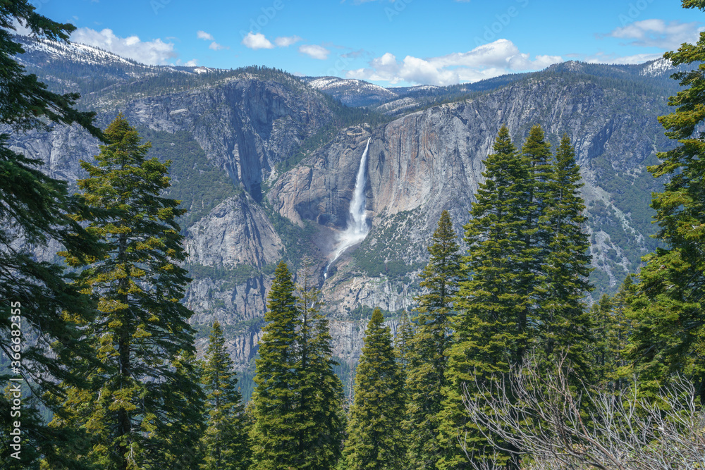 hiking the four mile trail in the yosemite national park in california, usa