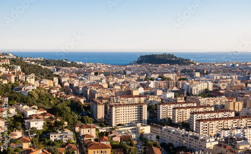 Fototapeta Naklejka Na Ścianę i Meble -  Panoramic view of mediterranean city of Nice on the Cote d'Azur