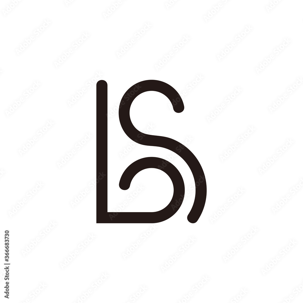 Naklejka premium abstract letter bs geometric linear symbol logo vector