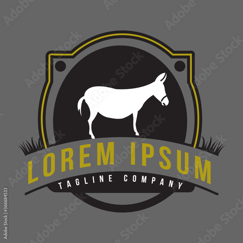 Fotografija emblem of Donkey logo Template Vector illustration design on white background
