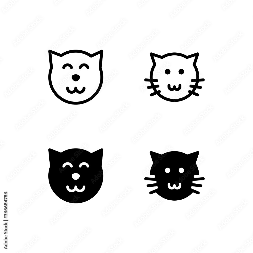 Cat Icon Logo Vector Symbol. Kitten Icon