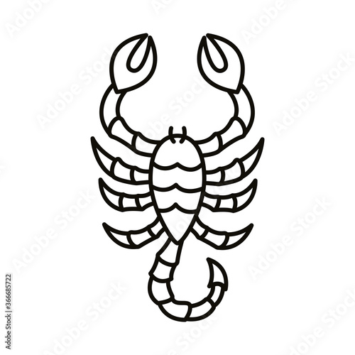 scorpio zodiac sign line style icon © Gstudio