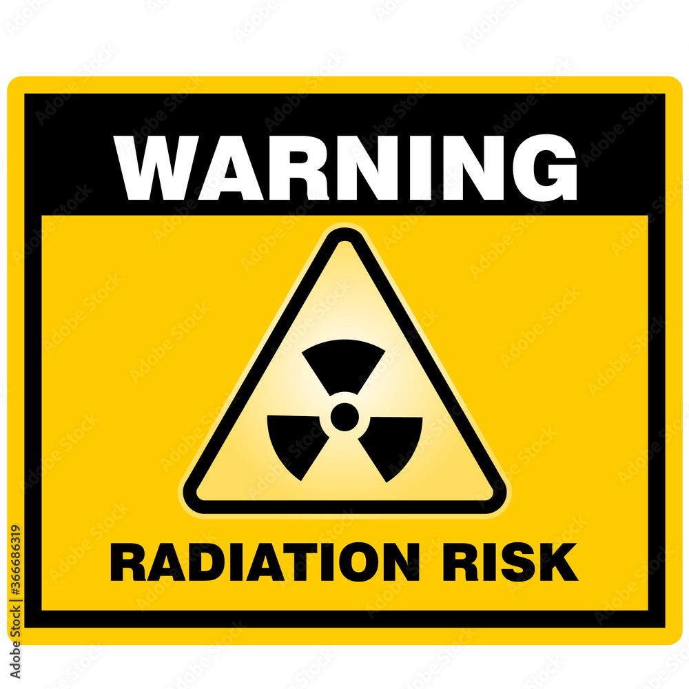 Warning, radiation Risk, sign and sticker vector Warning, radiation Risk, sign and sticker vector