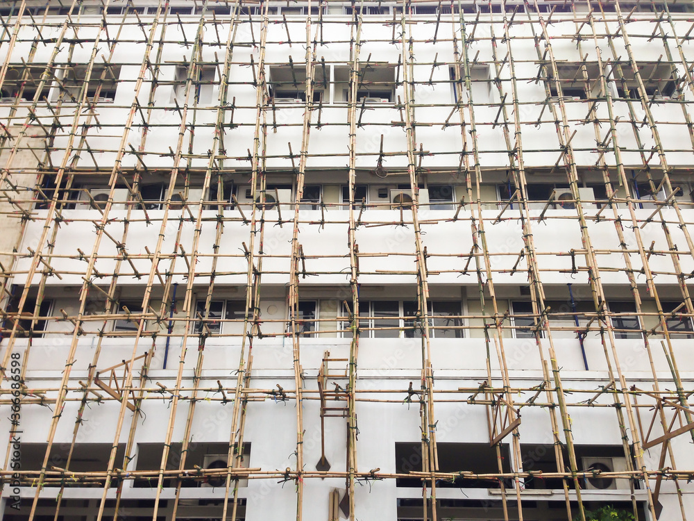 Scaffolding for building under construction