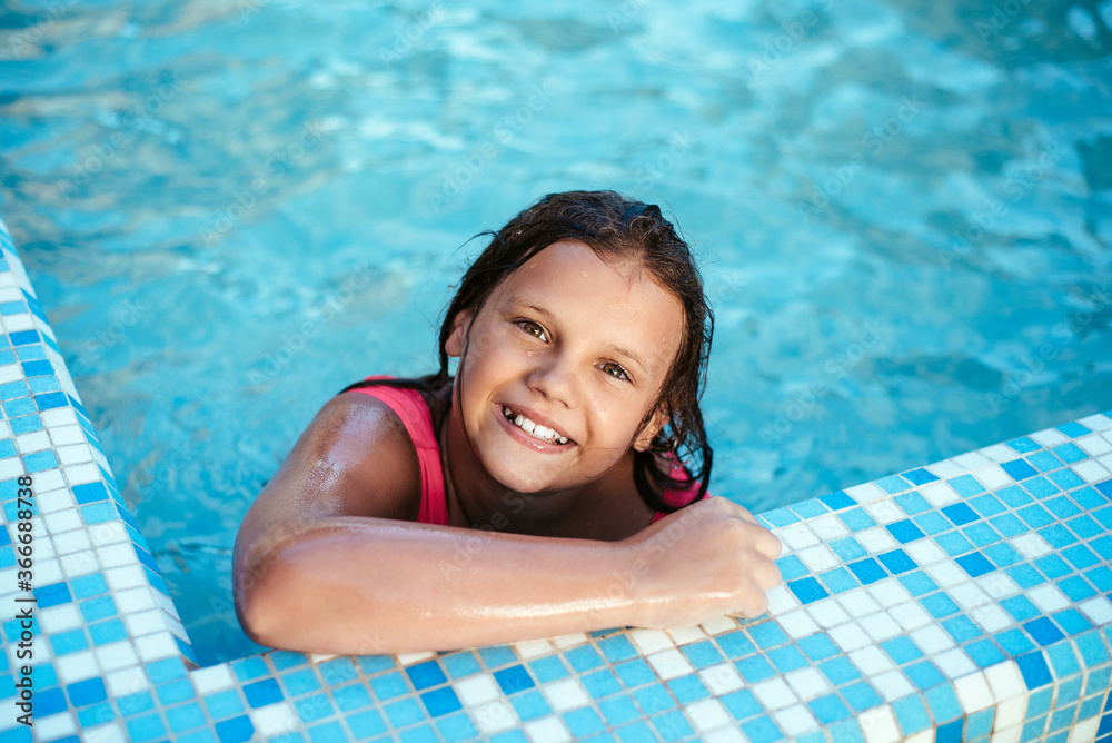 girl in the swimming pool