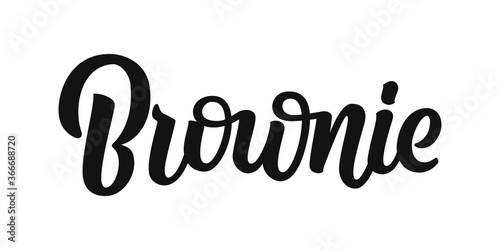 Chocolate fudge brownie vector text. Hand drawn lettering typography isolated on white background. Packaging, print, poster, banner, logo design.