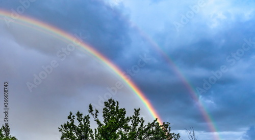 Rainbow in a summer storm sky
