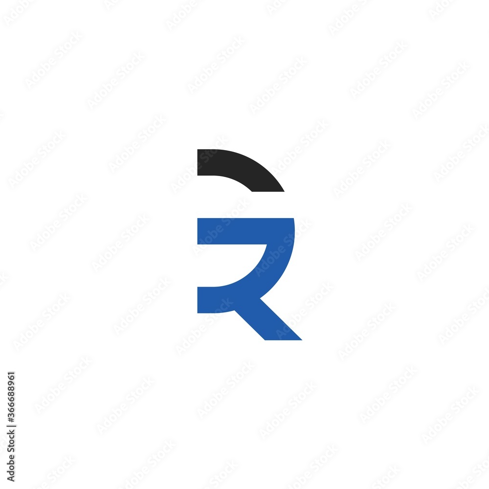 Obraz premium Cool and elegant initial letter GR