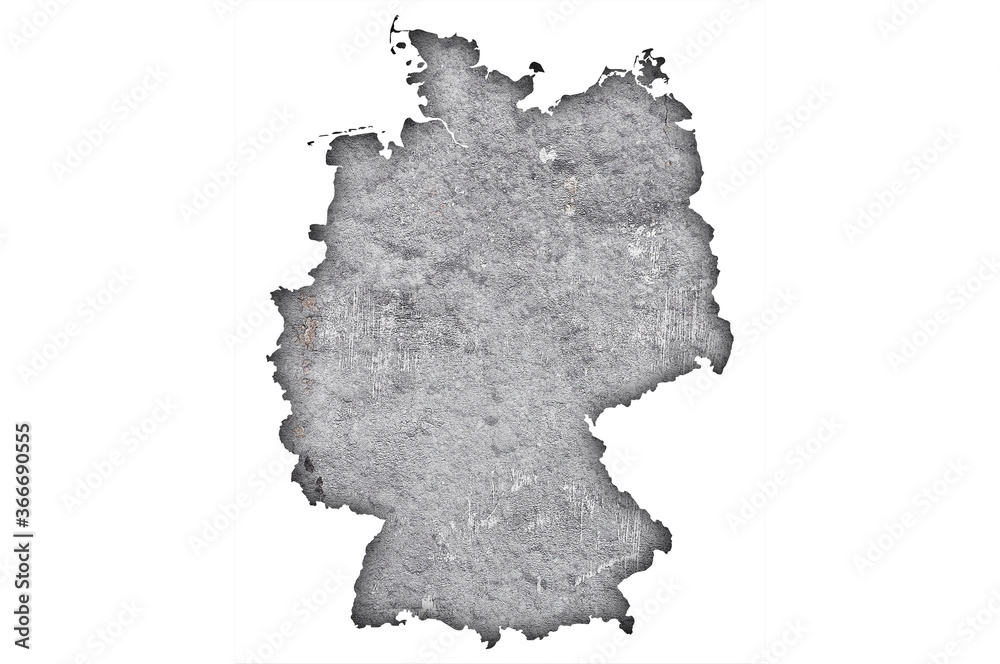 Karte von Deutschland auf verwittertem Beton