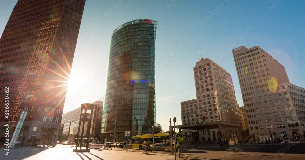 Hyperlapse of modern architecture at Potsdamer Platz Berlin, Germany