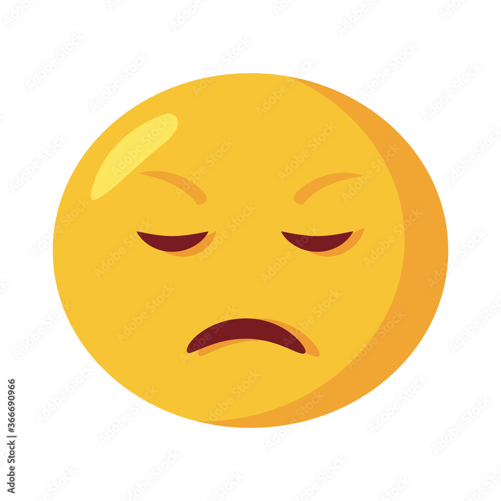 Fototapeta premium sad emoji face classic flat style icon