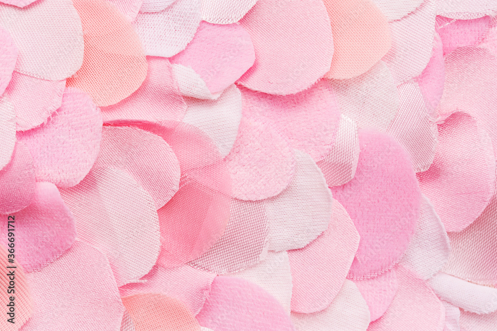 Flat lay light pink textile petals pattern