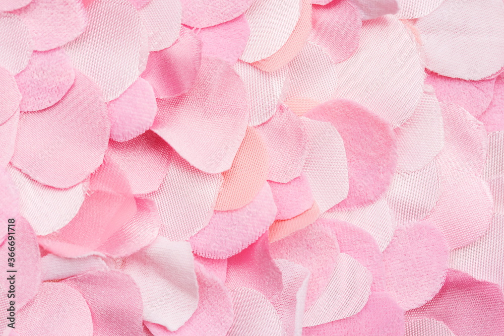 Flat lay pink textile petals pattern