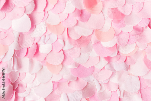Flat lay spring pink textile petals pattern