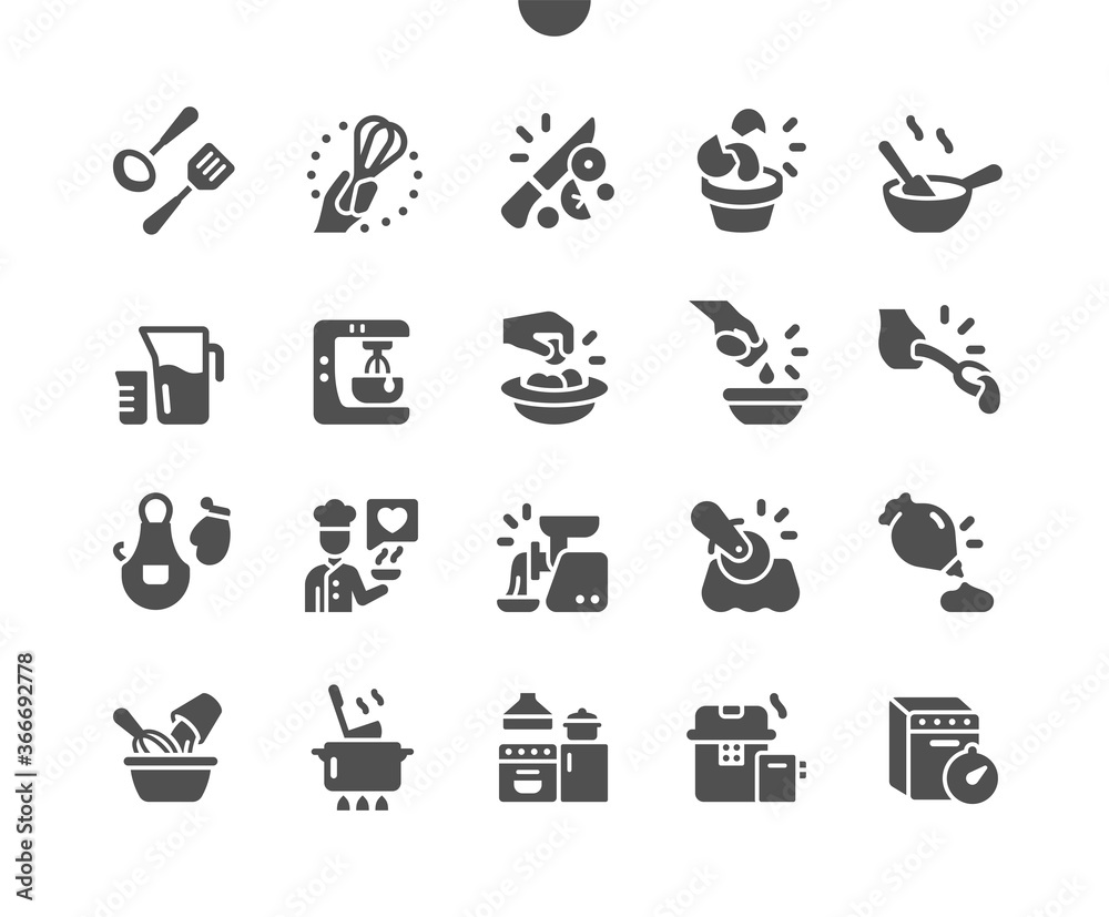 Kitchen 2 Well-crafted Pixel Perfect Vector Solid Icons 30 2x Grid for Web Graphics and Apps. Simple Minimal Pictogram