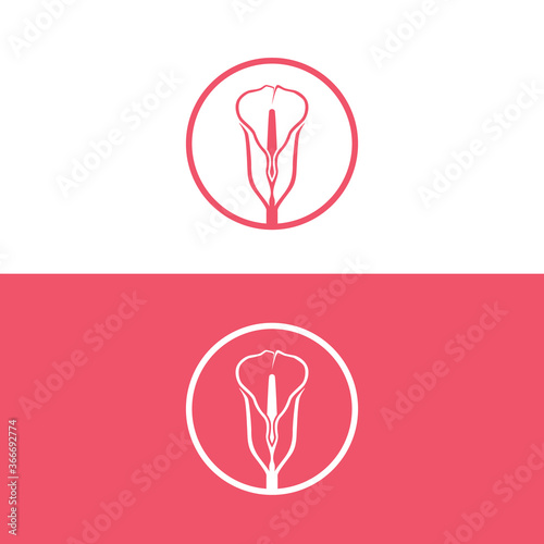 erotic vagina flower lineart logo vector template