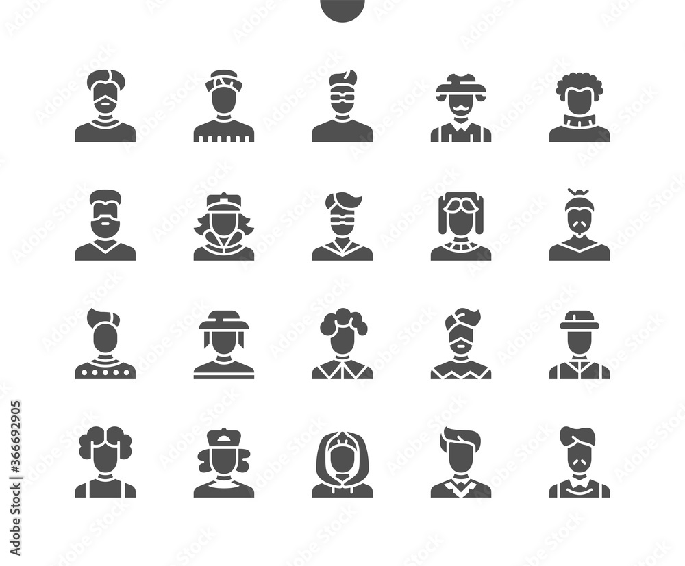 Man avatar Well-crafted Pixel Perfect Vector Solid Icons 30 2x Grid for Web Graphics and Apps. Simple Minimal Pictogram