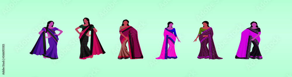 Indian woman in a sari, traditional dress vector illustration