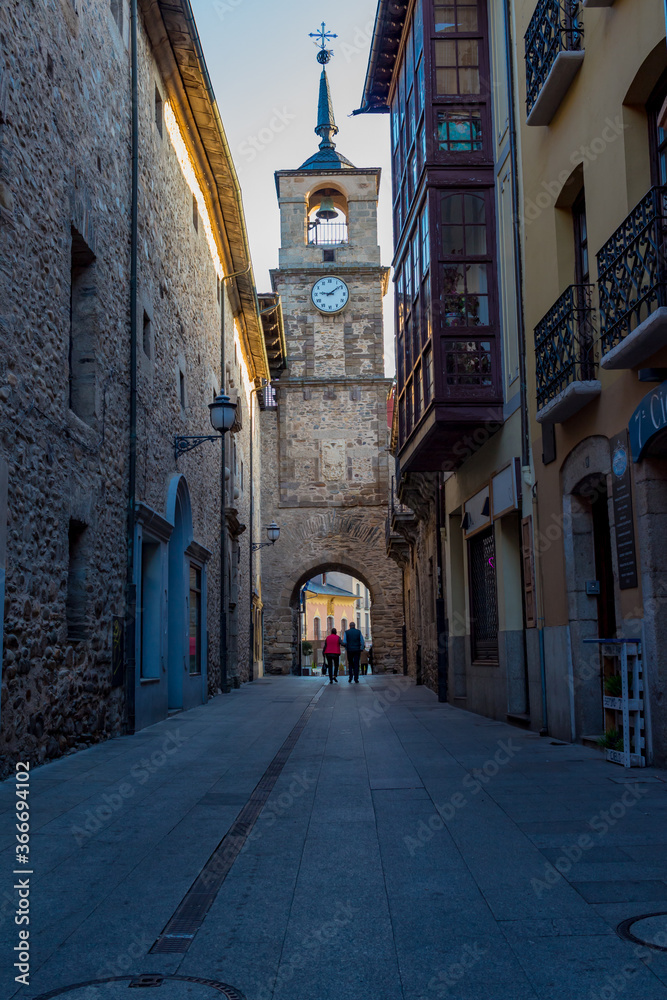 Torre del Reloj, tower of reloj in Ponferrada, the way of Saint James, the french Camino