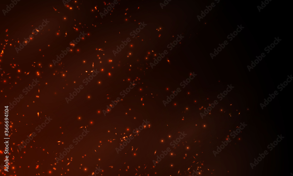 Burning red hot sparks realistic fire flames abstract background Stock ...