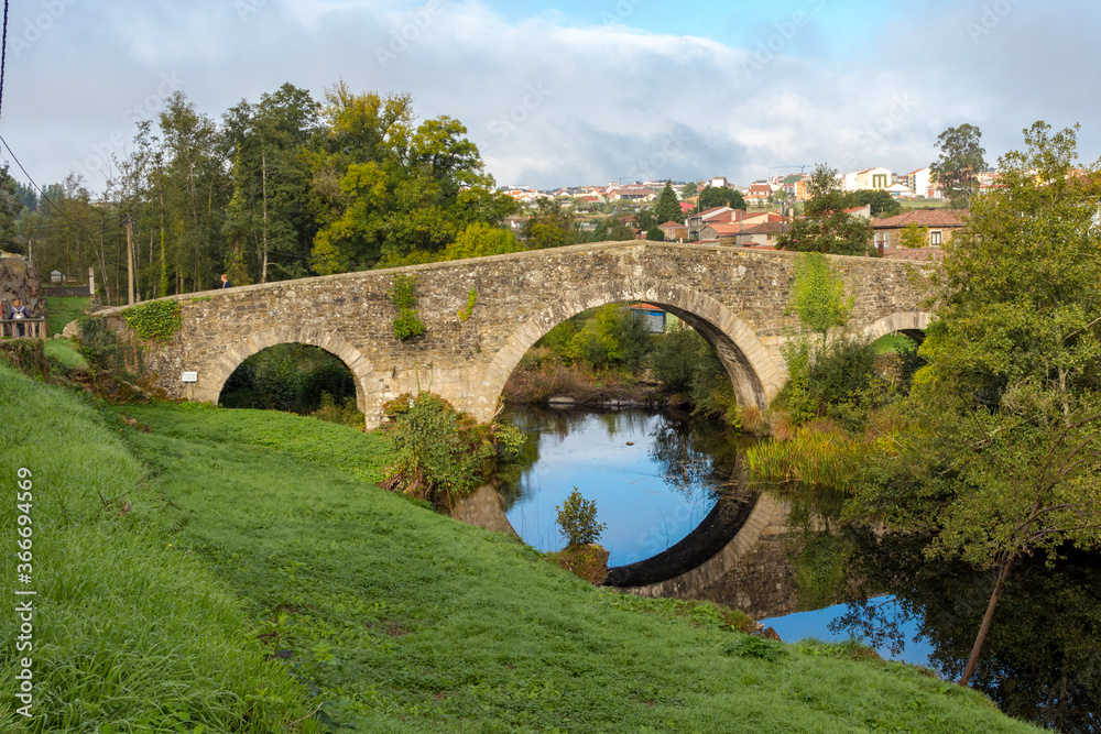 Bridge Furelos in Melide a Coruña,  The Ways of St.James. The French Camino