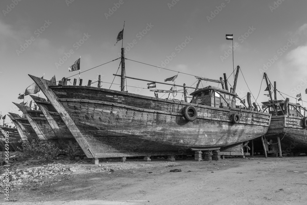 Mangrol Port, Gujarat. Boat Shed