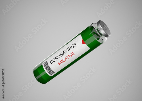coronavirus glass vials green color