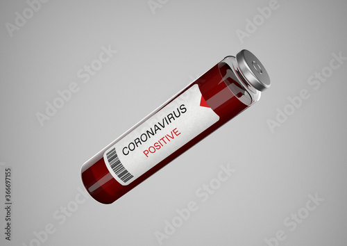 coronavirus glass vials red color