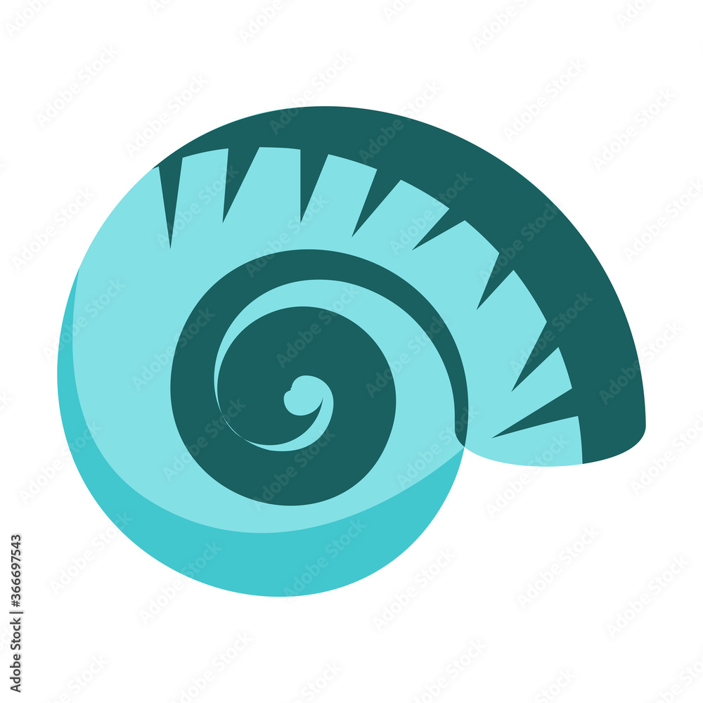 Blue sea shell illustration. Mollusc, ocean, decoration. Nature concept. illustration can be used for topics like ocean, sea, design, decoration Blue sea shell illustration. Mollusc, ocean, decoration. Nature concept. illustration can be used for topics like ocean, sea, design, decoration