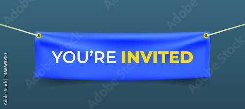 Realistic Textile Banner with Folds . Isolated Vector Elements