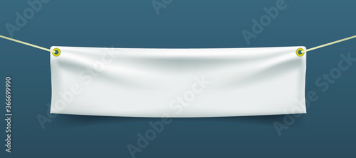 Realistic Textile Banner with Folds . Isolated Vector Elements