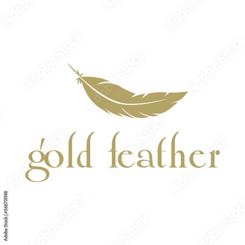 gold feather, vector