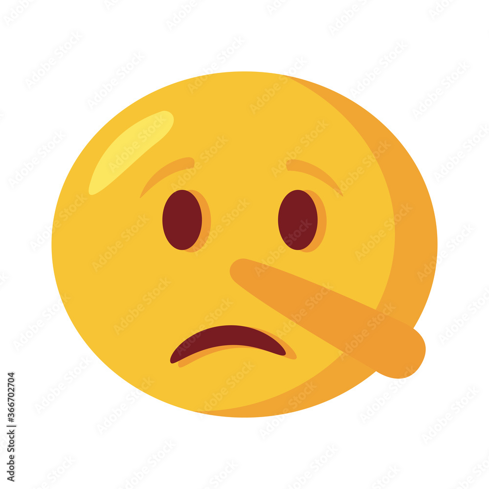 sad emoji face with long nose flat style icon sad emoji face with long nose flat style icon