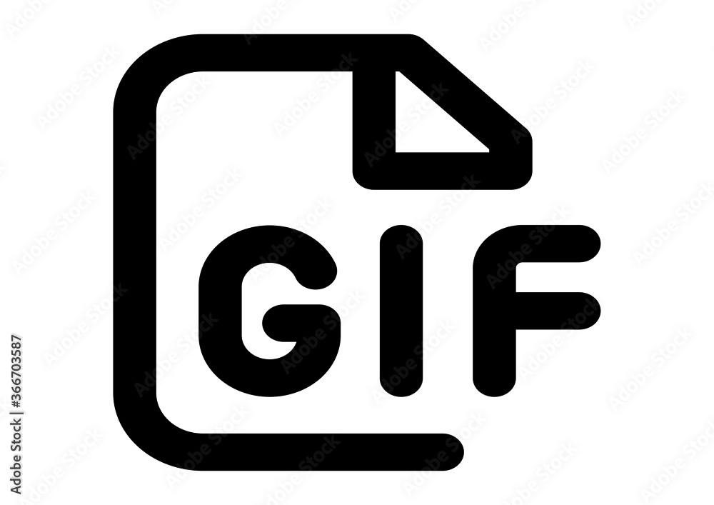 Black GIF file document icon. Download gif button icon isolated. GIF file symbol Black GIF file document icon. Download gif button icon isolated. GIF file symbol
