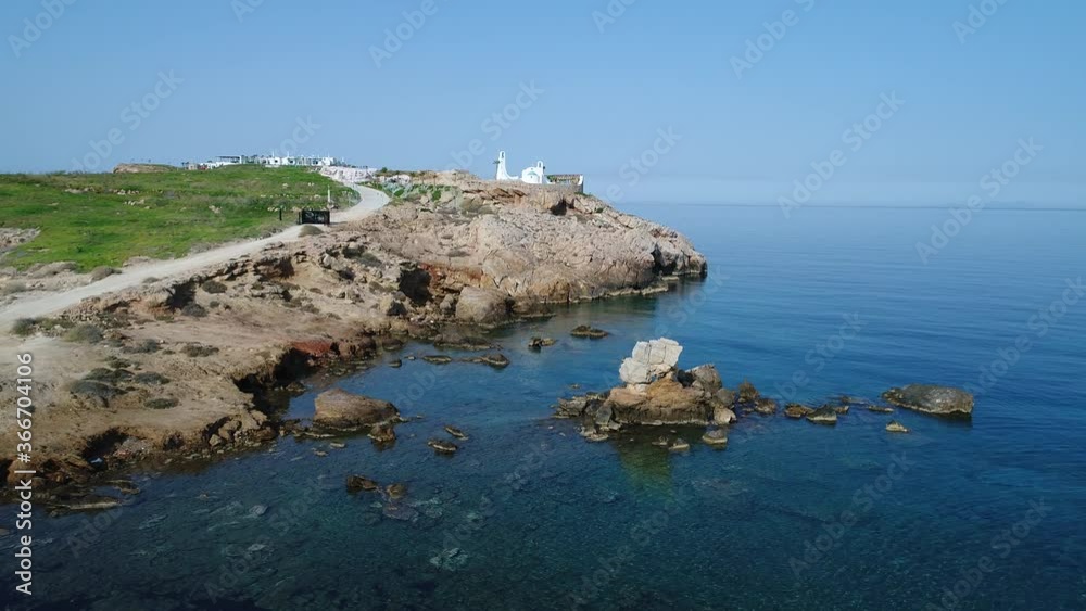 Plage de Magganari sur l'île d'Ios dans les Cyclades en Grèce vue du ciel