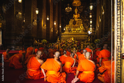 Monks praying in the church