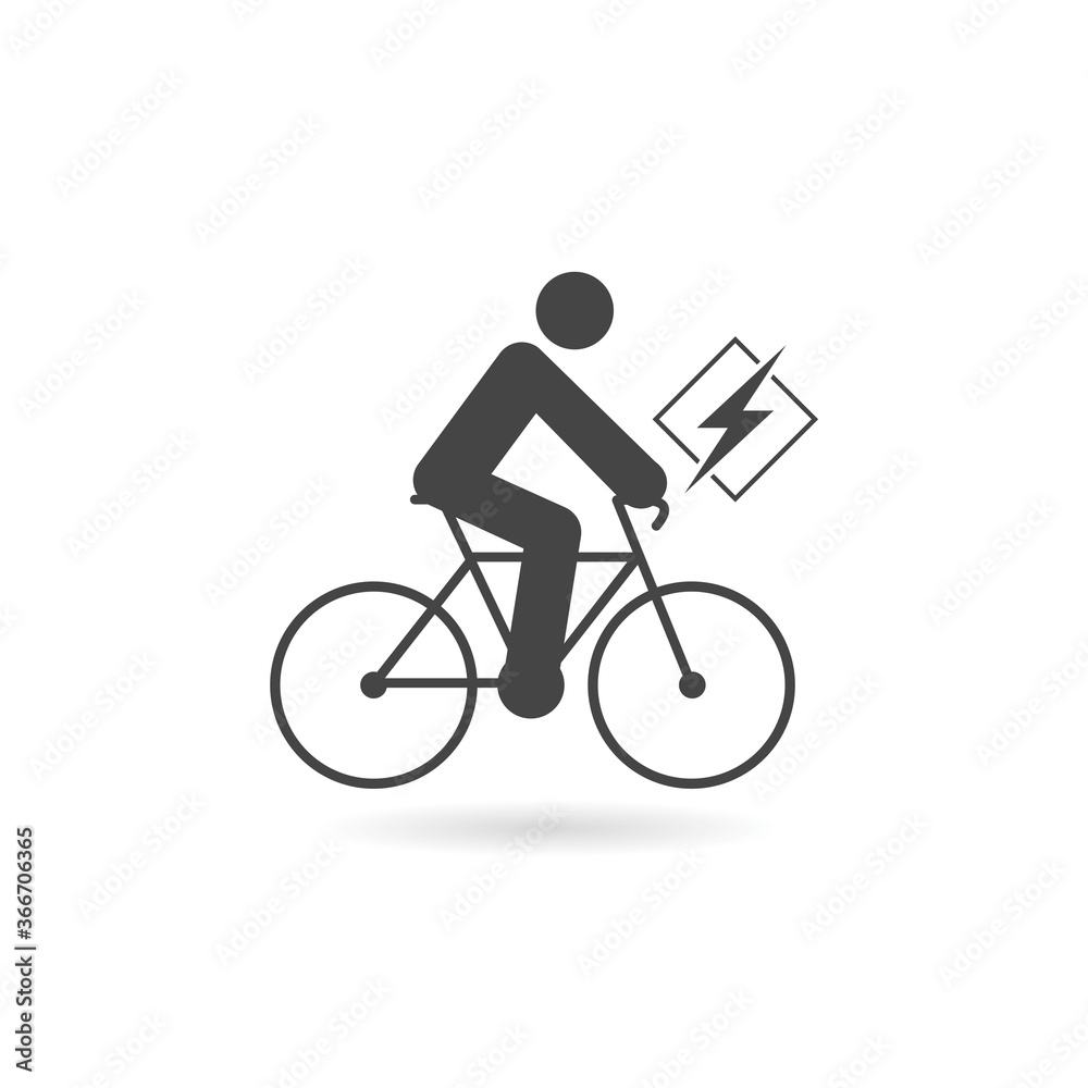 Obraz premium Electric bicycle icon with shadow