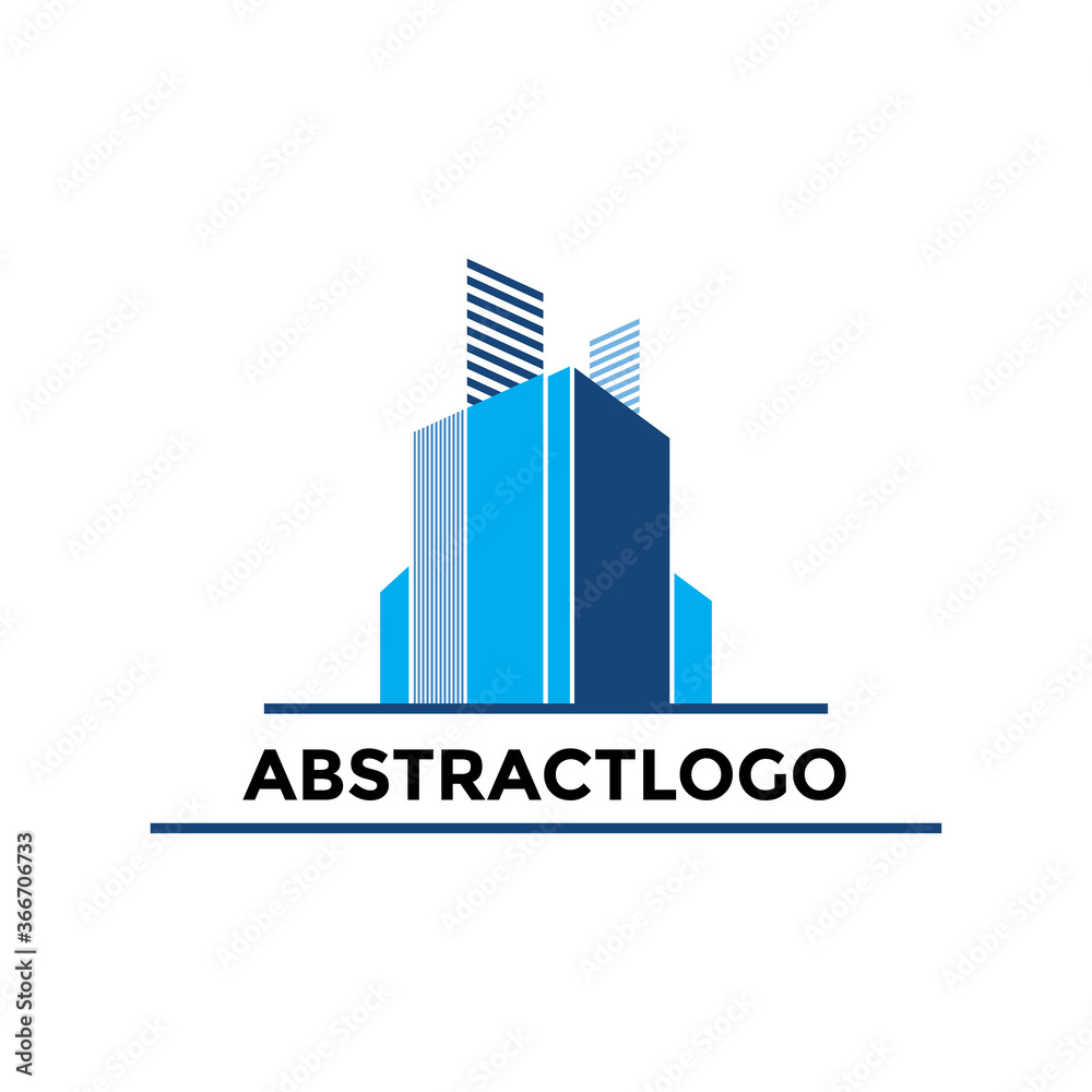 modern blue color real estate logo icon mark vector
