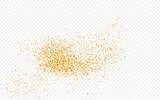 Golden Confetti Rich Transparent Background. 
