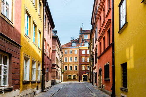 Old town street in Warsaw, Poland