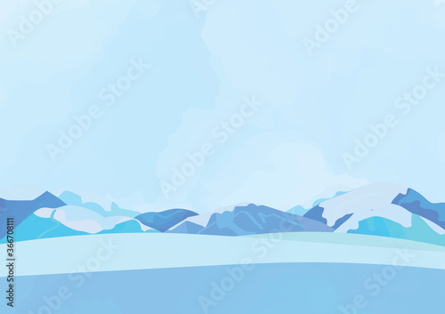 雪山の背景イラスト