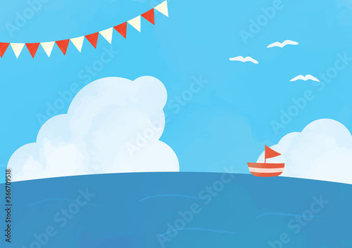 海の背景イラスト