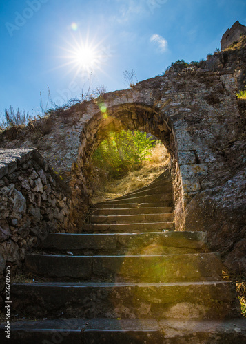 A lonely arch on the stairway in Nafplio, Greece