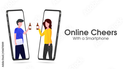Two online call users are toast online with beer