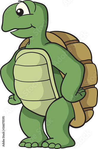 Vector illustration of a cute turtle