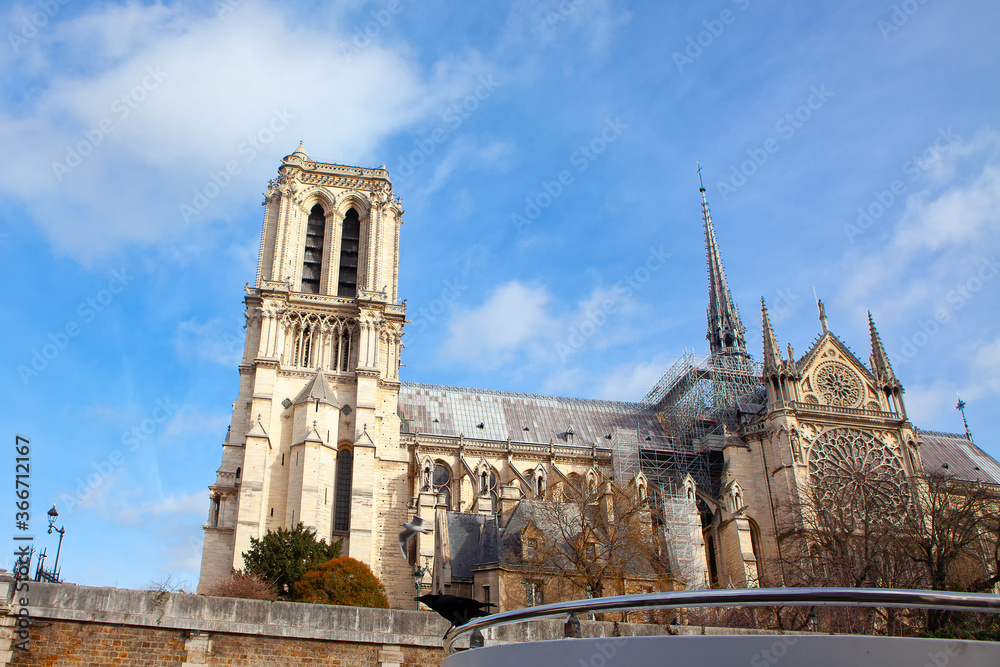 Notre Dame de Paris before fire . Famous cathedral in France Notre Dame de Paris before fire . Famous cathedral in France